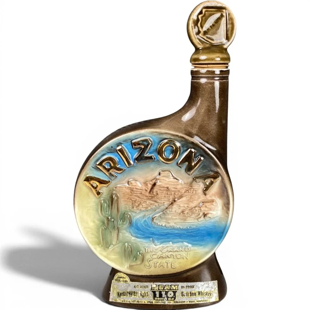 Vintage Jim Beam Arizona Grand Canyon State Decanter Regal China Ceramic Bottle